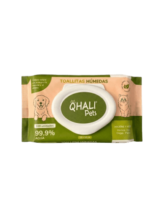 QHALI PETS TOALLITAS HUMEDAS 100 UND 99% AGUA1