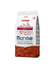 Monge Canine - ADULTO EXTRA SMALL CORDERO, ARROZ Y PAPA 2.5 KG