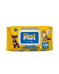 Claws & Paws Toallas Húmedas 120 unidades Aloe Vera y Caléndula