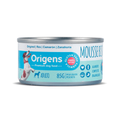 Origens lata Perro Mousse Bistro 85gr - Res, Camaron y Zanahoria