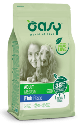 OASY DOG LIFESTAGE ADULT MEDIUM FISH 12 KG.