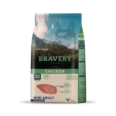 BRAVERY DOG MINI ADULT CHICKEN 2 KG.