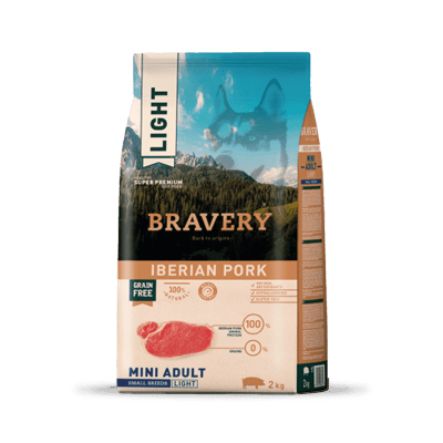 BRAVERY DOG MINI ADULT IBERIAN PORK 2 KG.