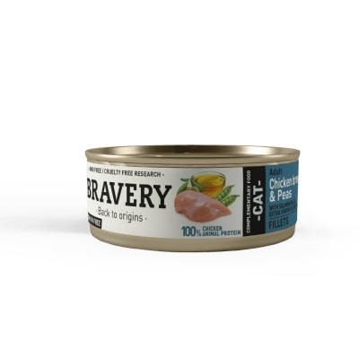 BRAVERY CAT WET FOOD ADULT CHICKEN AND PEAS 70 GR.1