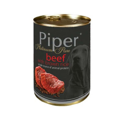 PIPER DOG LATA MONOPROTEINA CARNE CON ARROZ INTEGRAL 400 GR.