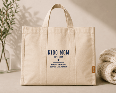 NIDO MOM Embroidered Tote Bag