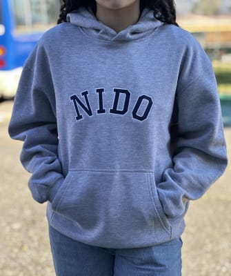 Gray Embroidered Nido Hoodie