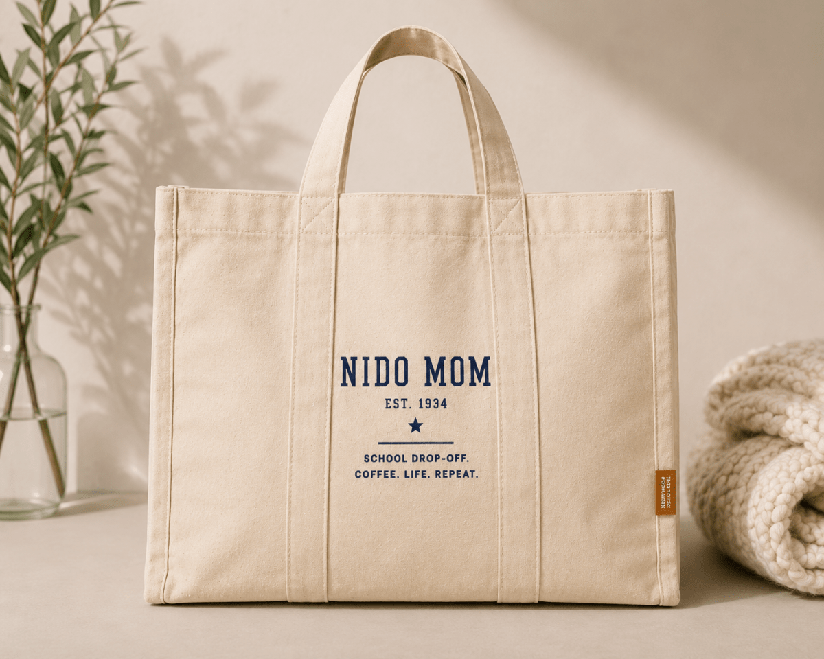 NIDO MOM Embroidered Tote Bag1