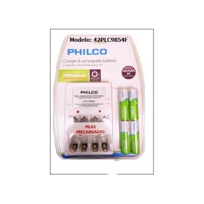Cargador Pilas Philco con 4 Pilas Aaa Recargables1