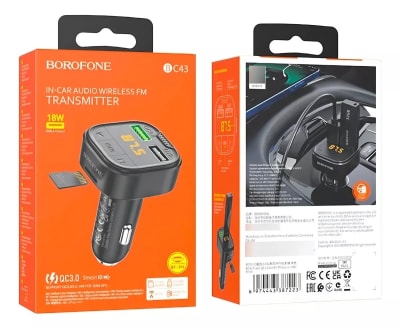 BOROFONE IN- CAR AUDIO WIRELESS FM TRANSMITTER 18W  BC431
