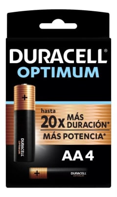 PILAS AA (4) DURACELL OPTIMUM1