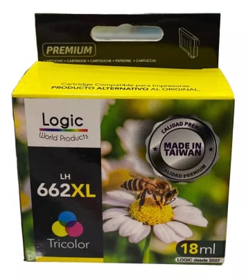 TINTA PREMIUM LOGIC 662XL TRICOLOR 18ML1