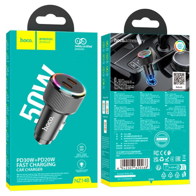 HOCO PD30W+PD20W FAST CHARGING CAR CHARGER1