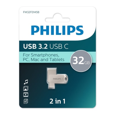 PHILIPS USB 3.2 USB-C 32GB FOR SMARTPHONES,PC,MAC AND TABLETS1