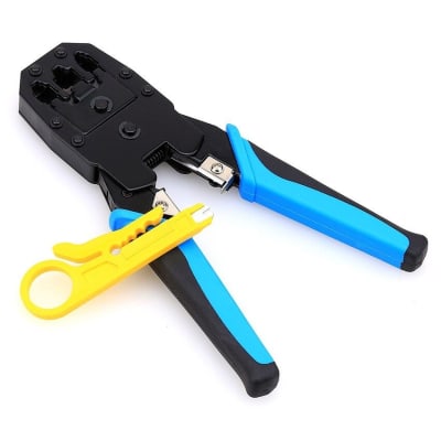 CRIMPADORA DE CABLE RJ45 RJ11 + PELACABLES 3 EN 1 HT-315 VERDE/AZUL1