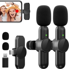 MICROFONO 2 UNIDS LAVALIER INALAMBRICO PARA IPHONE IPAD