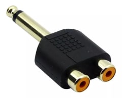 ADAPTADOR DE 2 RCA A PLUG 6.3 MONO