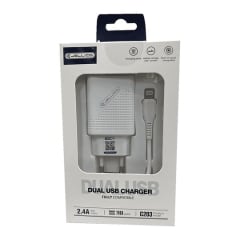 JELLICO CHARGER KIT DUAL 2.4A USB FOR LIGHTNING C203