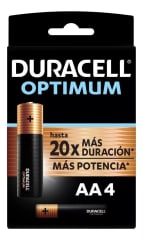 PILAS AA (4) DURACELL OPTIMUM