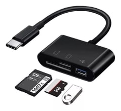 ADAPTADOR TIPO C a USB + SD/MicroSD
