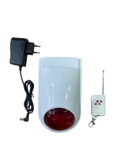 SIRENA ALARMA INALAMBRICA COMUNITARIA CON CONTROL REMOTO Y BATERIA