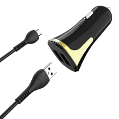 CAR CHARGER SET QC3.0 Z31 18W 3.4A CON CABLE MICRO-USB HOCO
