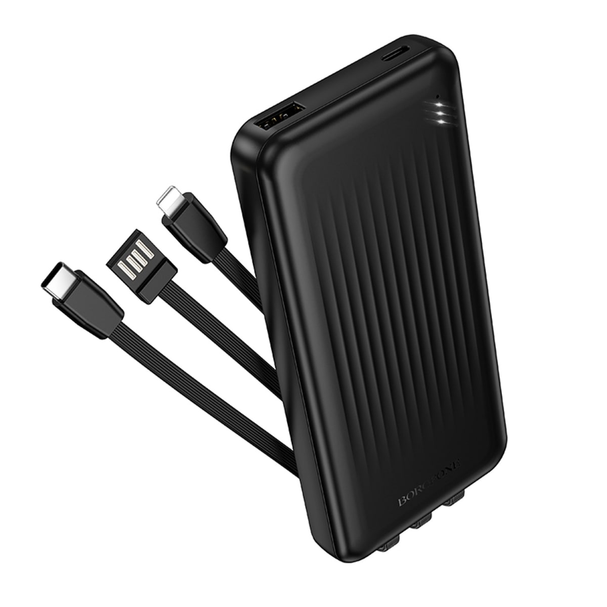 BOROFONE ULTRA-THIN POWER BANK 10000 MAH BUILT-IN 3 CABLES5