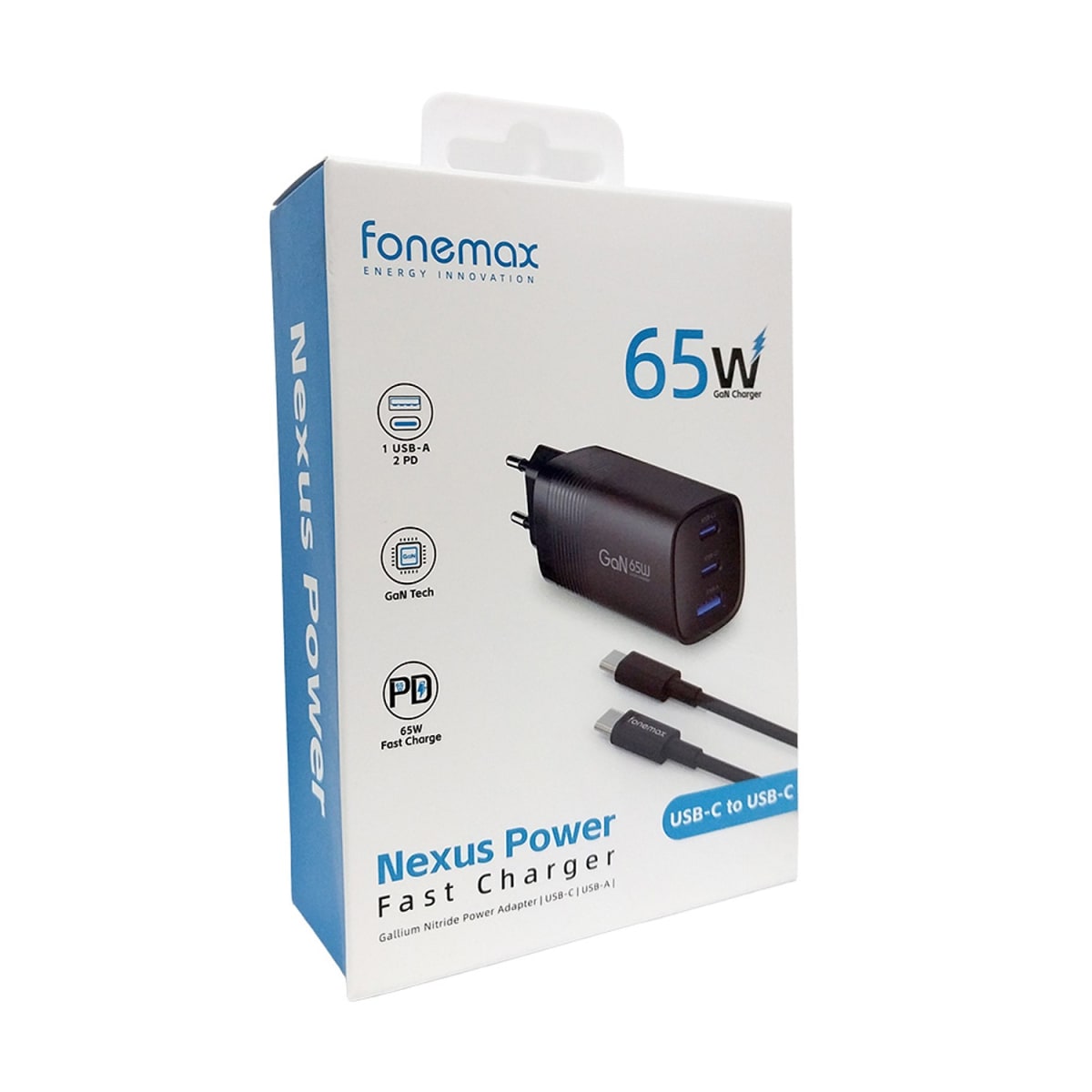 FONEMAX NEXUS POWER FAST CHARGER USB-C TO USB-C 65W2