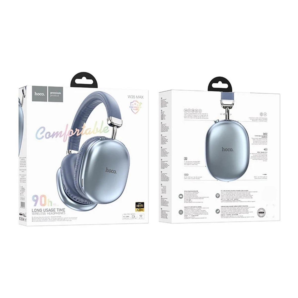 Audífonos Hoco W35 Max Joy Bluetooth Azul2
