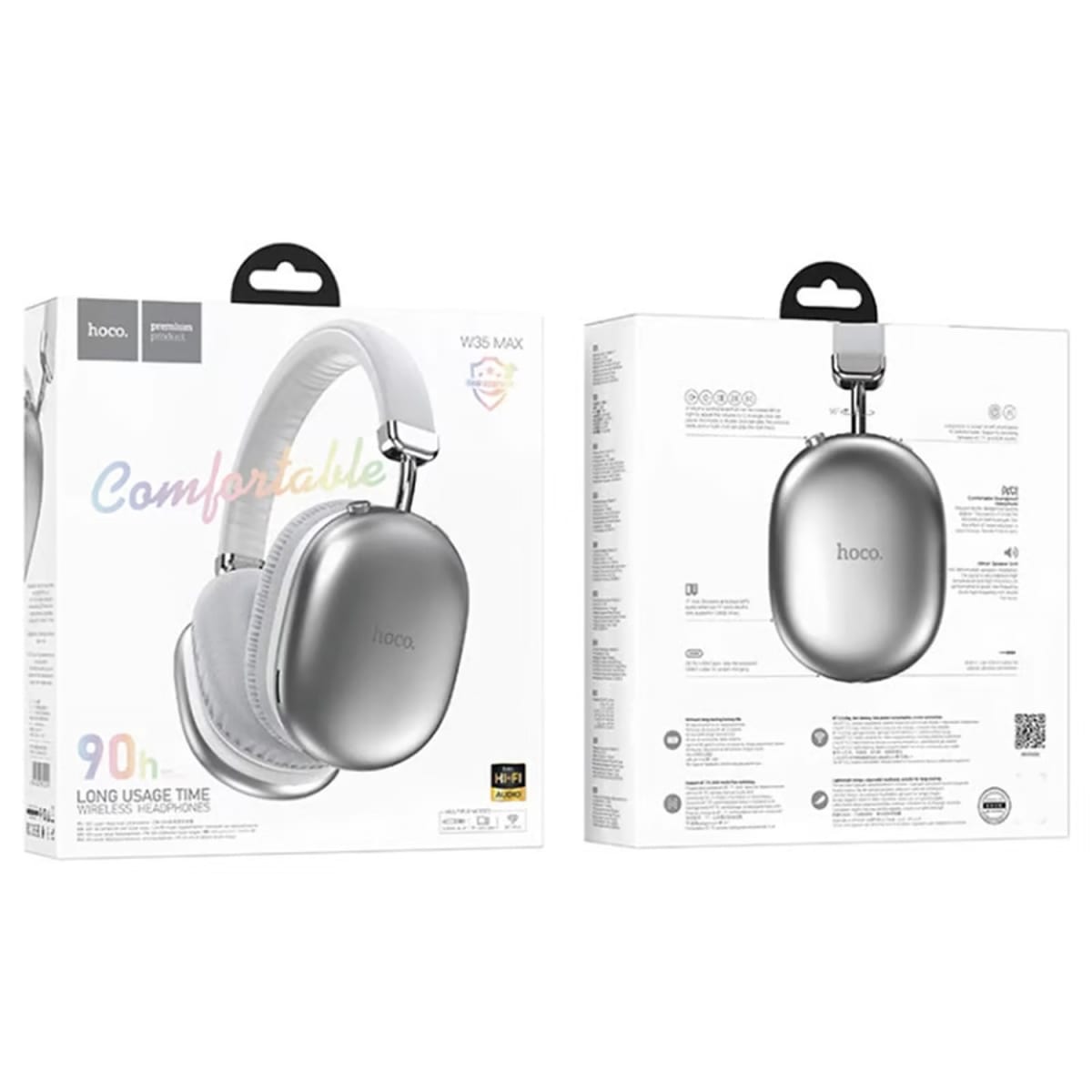 Audífonos Hoco W35 Max Joy Bluetooth Plateado3