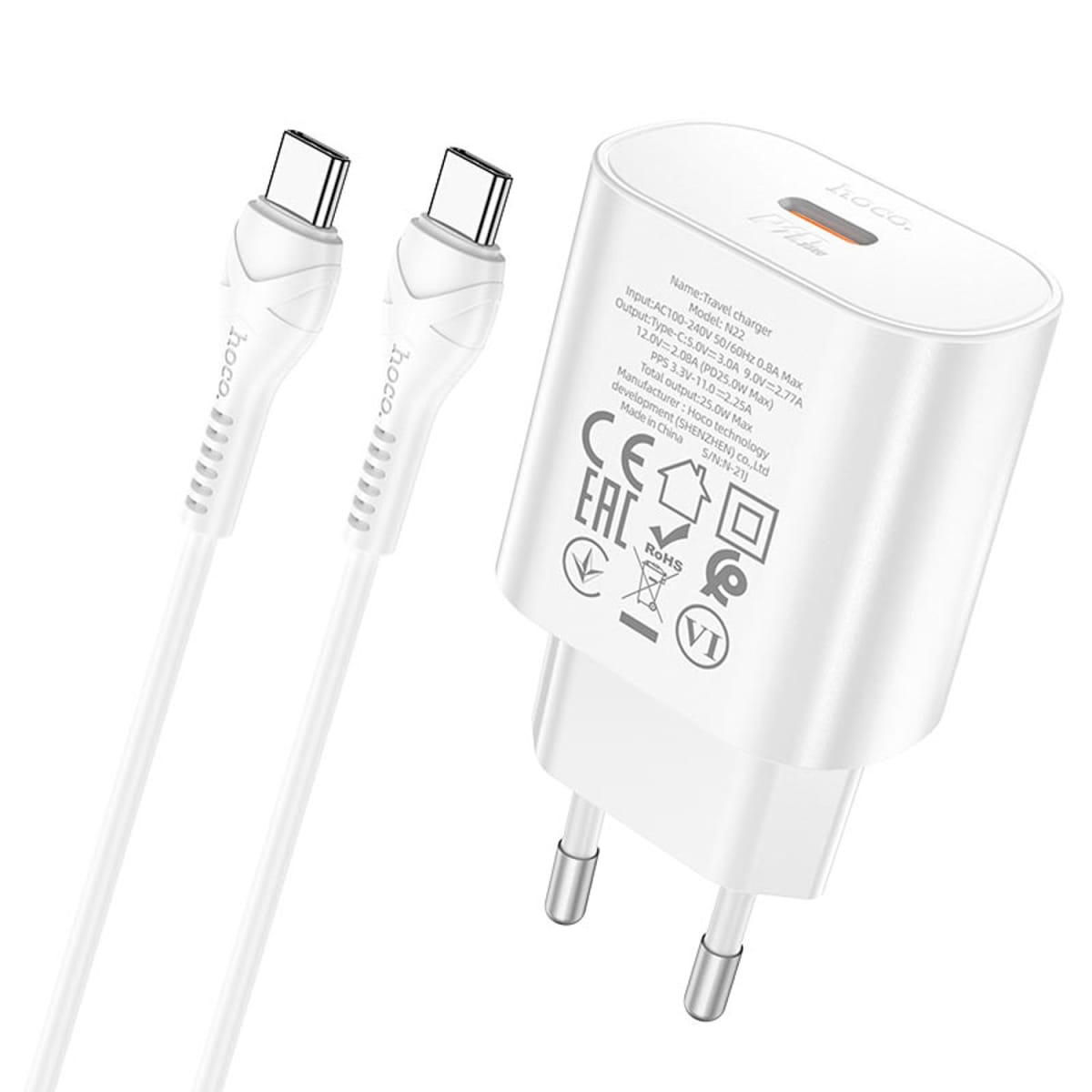 CHARGER SET TYPE-C TO TYPE-C N22 PD25W HOCO4