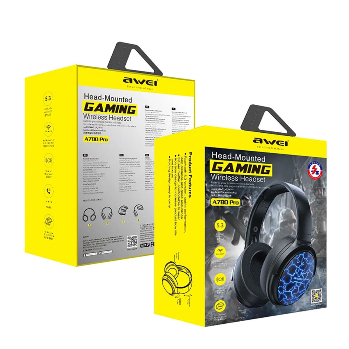 HEAD-MOUNTED GAMING WIRELESS HEADSET AWEI A780 PRO4