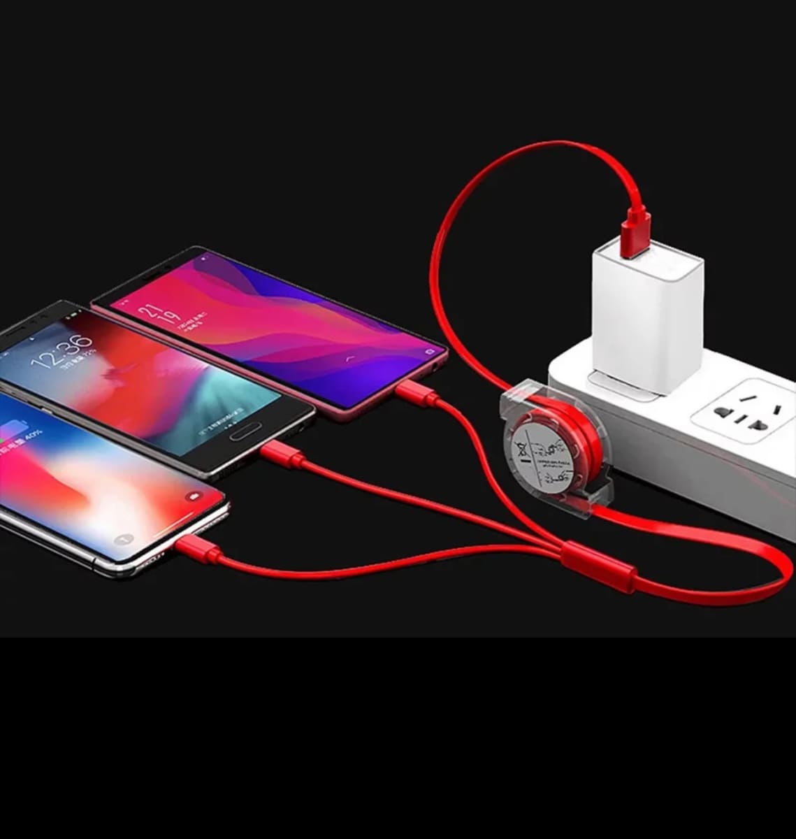 Cable Usb Retráctil 3 En 1 Multicarga para iPhone y Android3