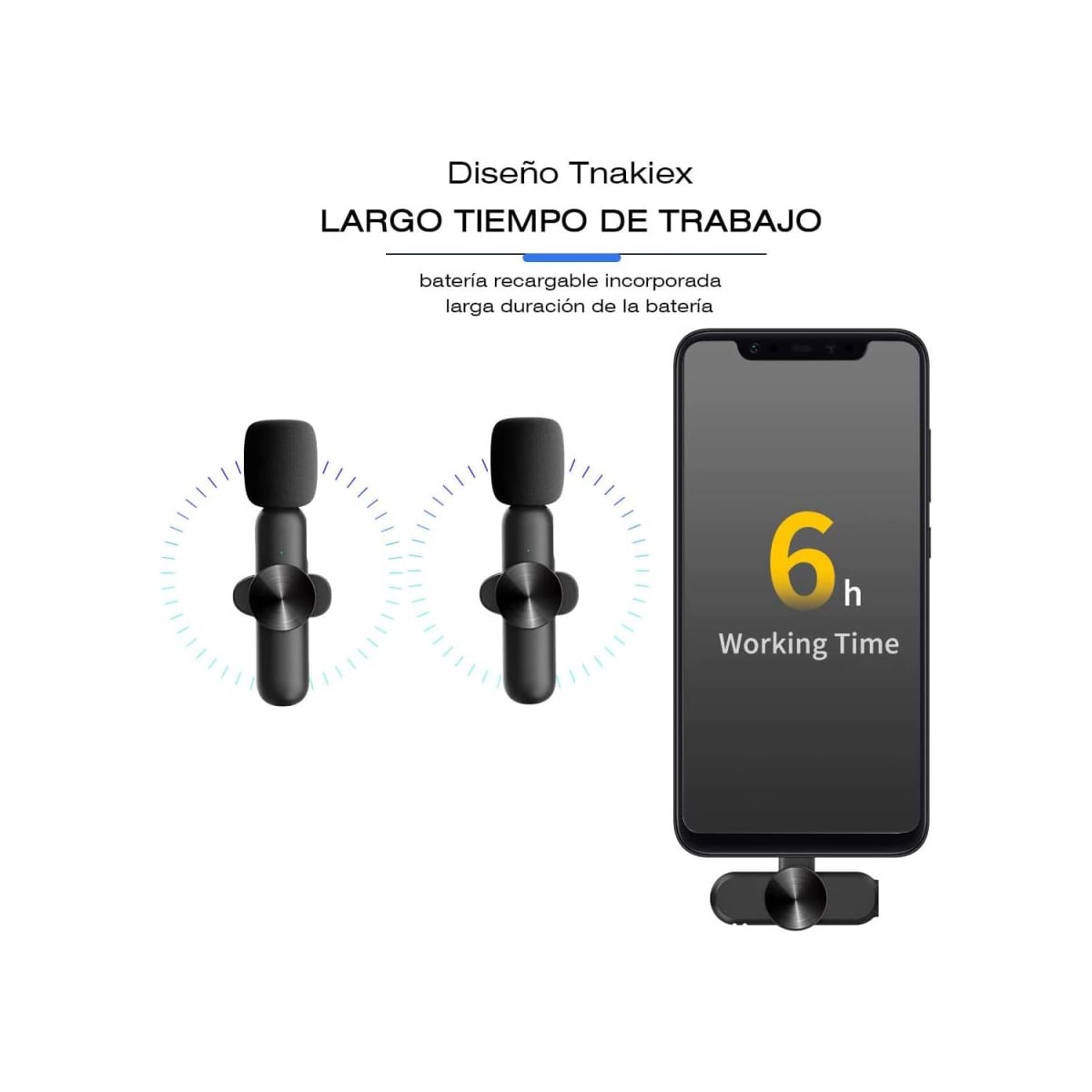 MICROFONO 2 UNIDS LAVALIER INALAMBRICO PARA IPHONE IPAD5