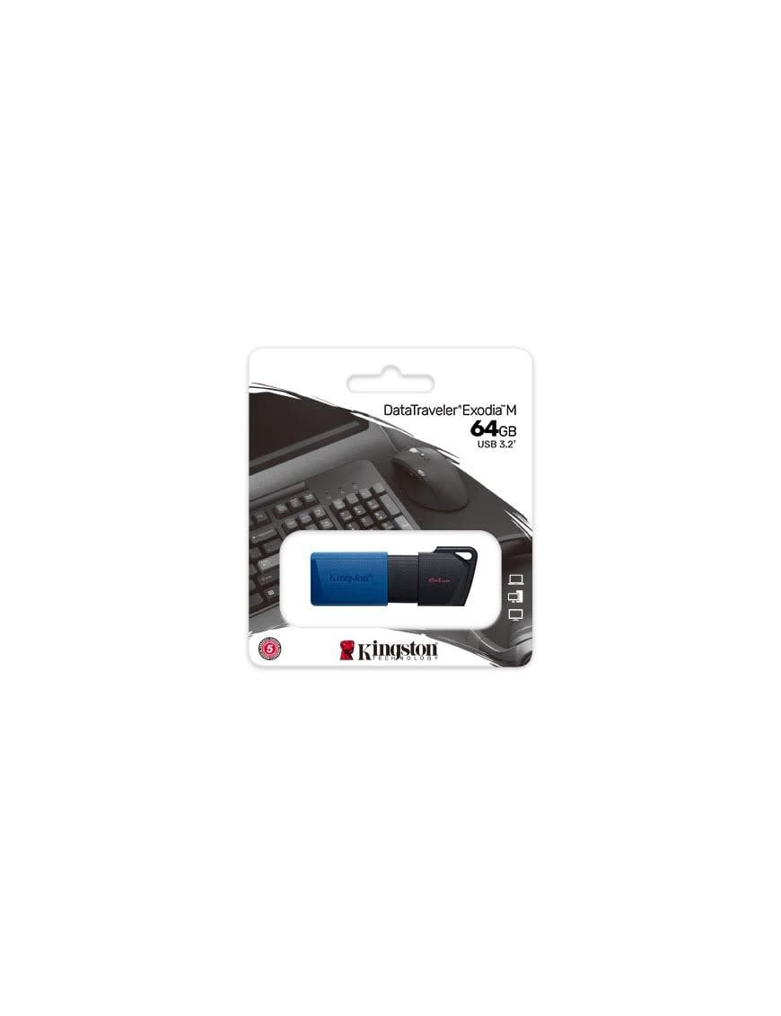 PENDRIVE 64GB KINGSTON 64GB DATA TRAVELER EXODIA M BLUE2