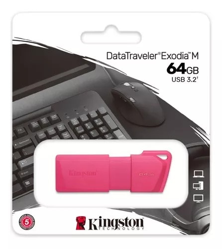 Pendrive 64GB Kingston DataTraveler Rosado2