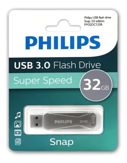 PENDRIVE PHILIPS USB 3.0 FLASH SUPER SPEED 32GB SNAP TYPE-C 0