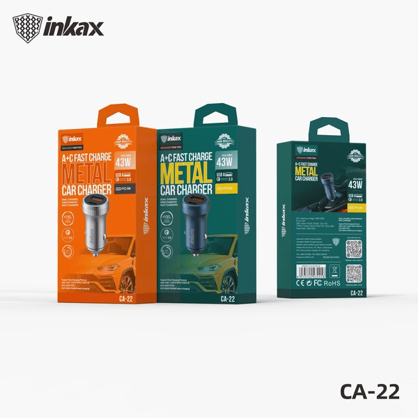 METAL CAR CHARGER 43W INKAX CA-22 0