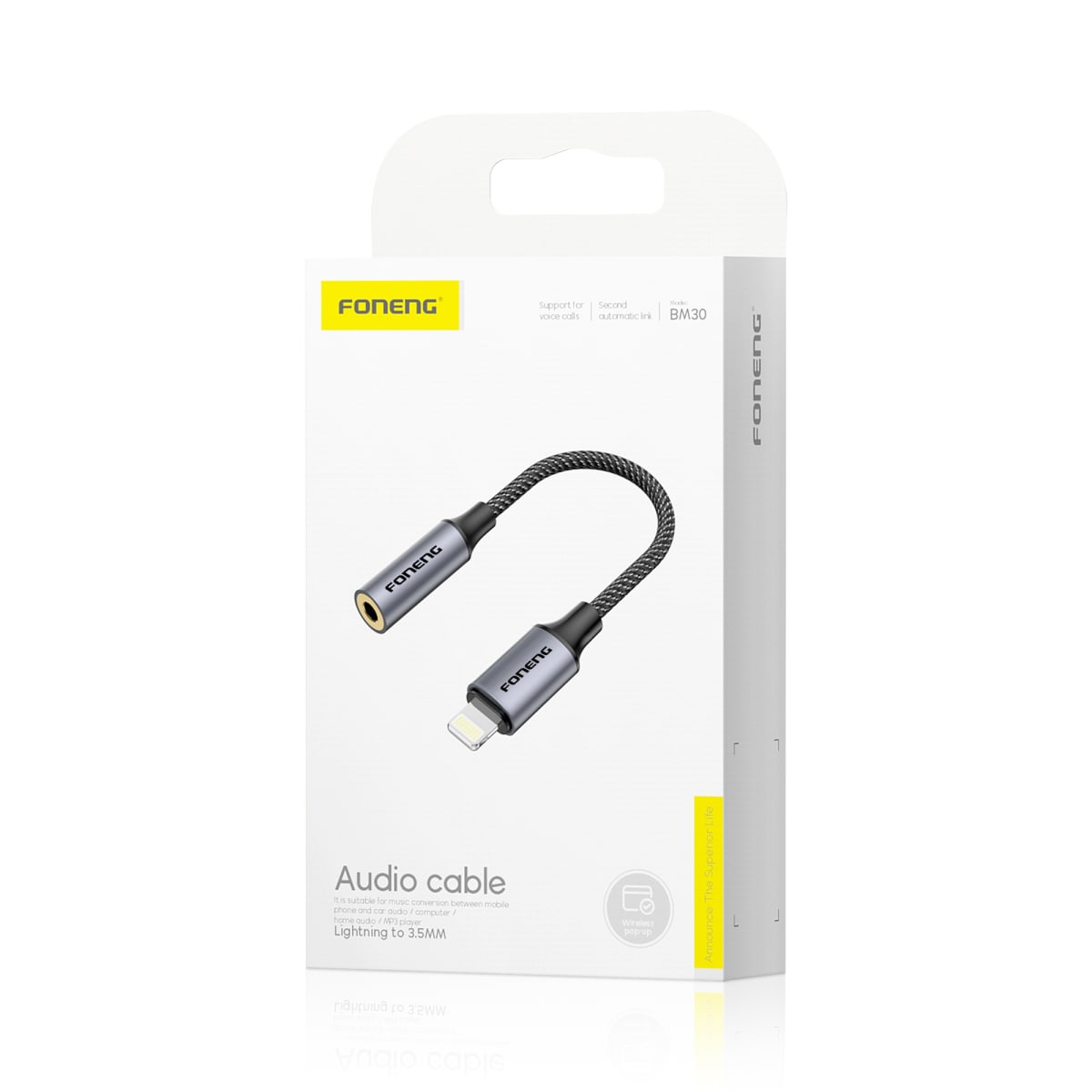 ADAPTADOR AUDIO CABLE BM30 LIGHTNING FONENG4