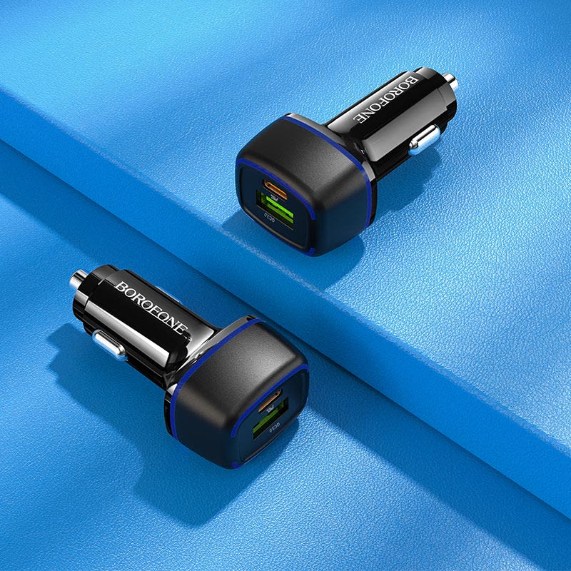BOROFONE CAR CHARGER DUAL PORT USB - TYPE C 20W BZ14A1