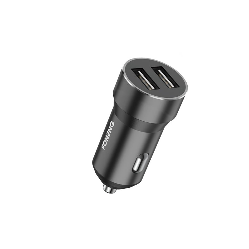 DUAL USB METAL CAR CHARGER LED INDICATOR C08 FONENG 1