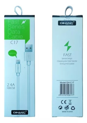 QIHANG FAST SERIES DATA CABLE 2.4A 1M C17 LIGHTNING1