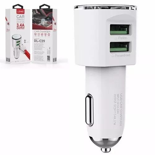 CAR CHARGER DUAL USB PORT 3.4 OUTPUT DL-C291