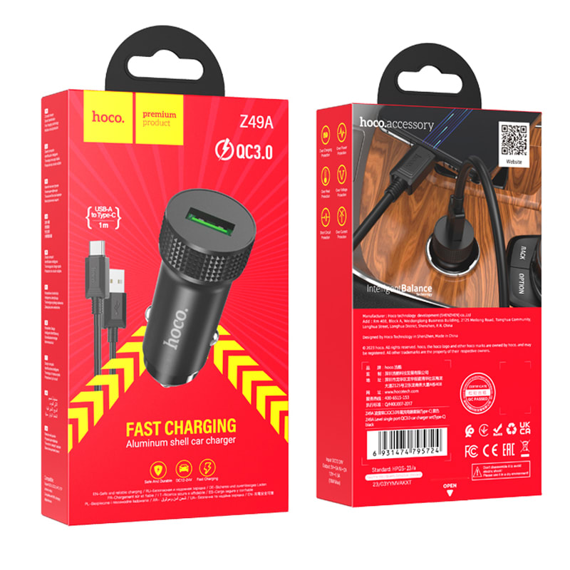 FAST CHARGING HOCO Z49A QC3.0 + CABLE C HOCO3