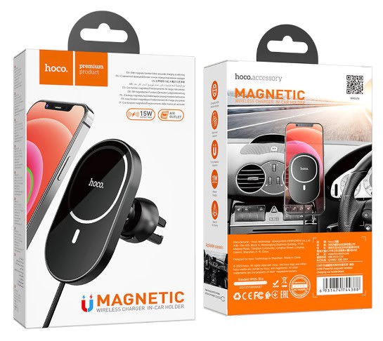 MAGNETIC WIRELESS CHARGER IN CAR HOLDER HOCO PREMIUM 15W CA901