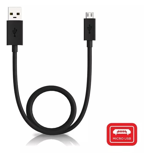 CABLE CARGADOR MICRO USB V8 MOTOROLA CARGA RAPIDA COLOR NEGRO 3.01