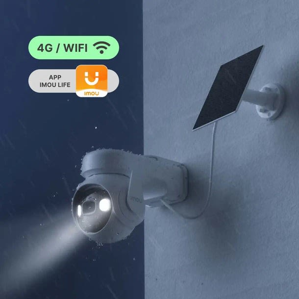 Cámara Wifi/4G Lte AOV PT 360°- 5MP - 3K Con Batería y Panel Solar | Imou5