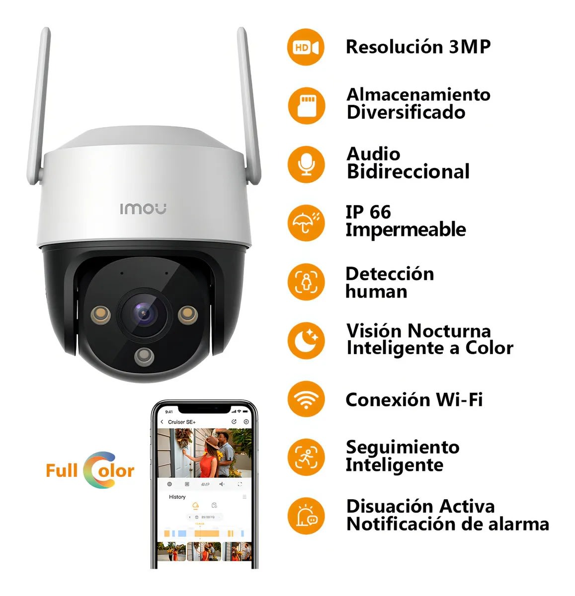 CAMARA DE SEGURIDAD IMOU CRUISER SE+ 3MP 2K2