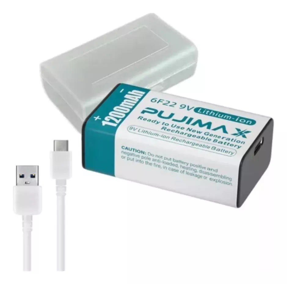 BATERÍA RECARGABLE LITIO 9V USB TIPO C 1200MAH2