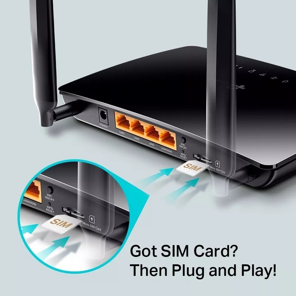TP-LINK 4G LTE ROUTER AC750 DUAL BAND WI-FI4